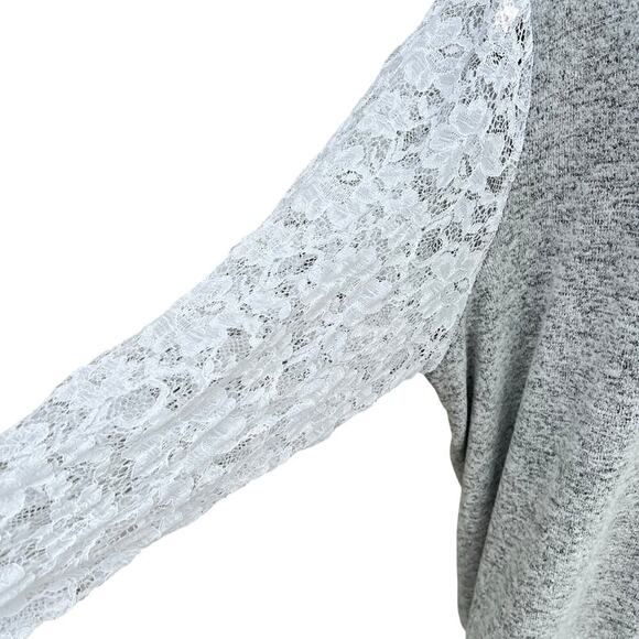 TORRID, SUPER SOFT, women's  size 2 (18-20 2X) hoodie, gray with lace sleeves - Picture 6 of 10